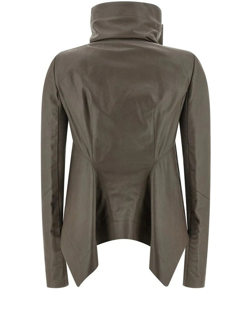 Rick Owens Bolero Jacket in gray, Lamb Leather — view 2