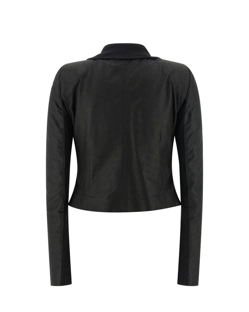 Rick Owens Trucker Jacket in black, Lamb Leather — view 2
