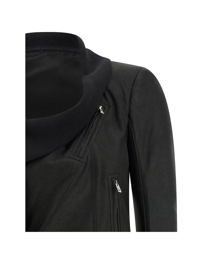 Rick Owens Trucker Jacket in black, Lamb Leather — view 3