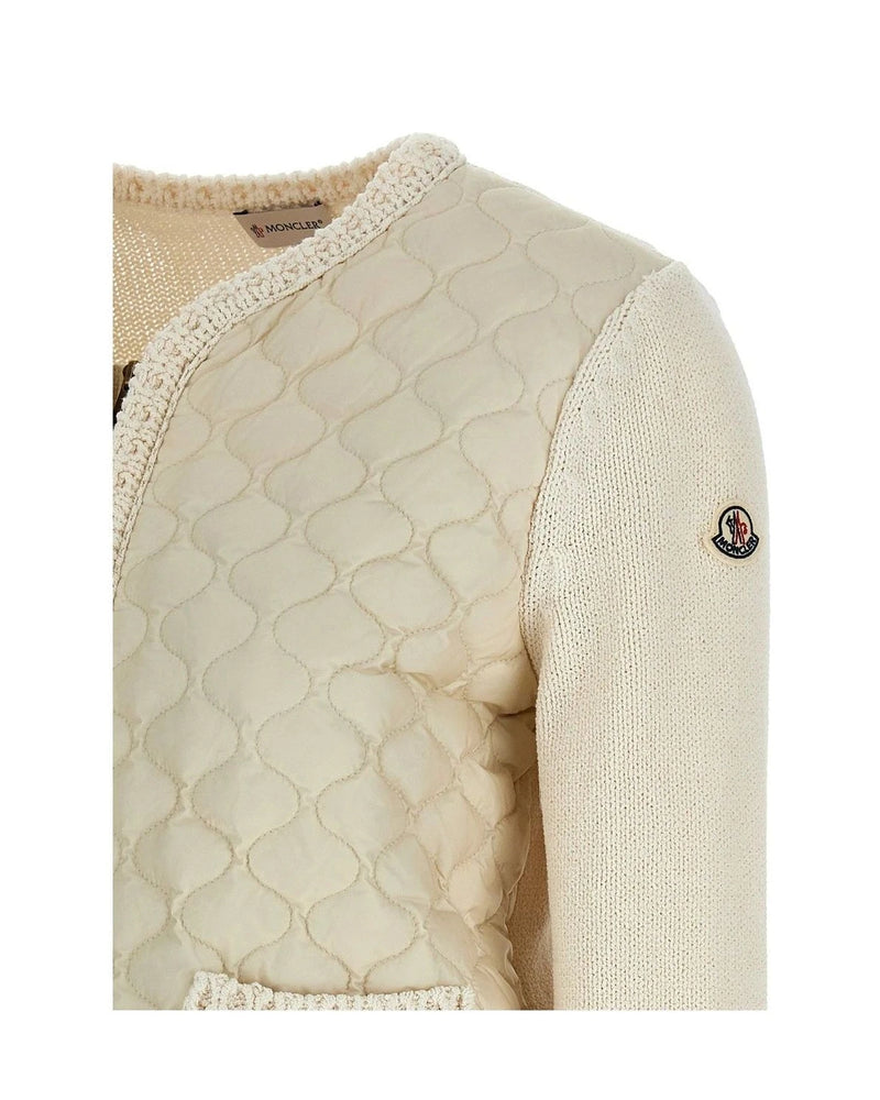 Moncler Cardigan in beige, Cotton — view 4