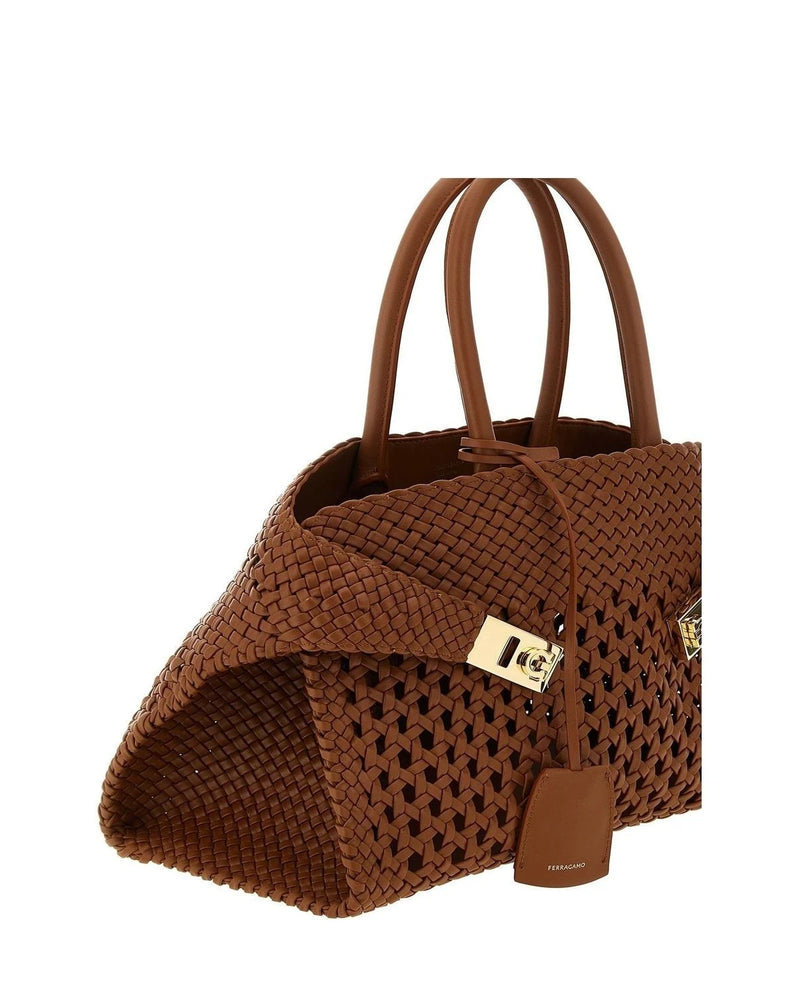Ferragamo Satchel Bag in brown, Calfskin Leather — view 3