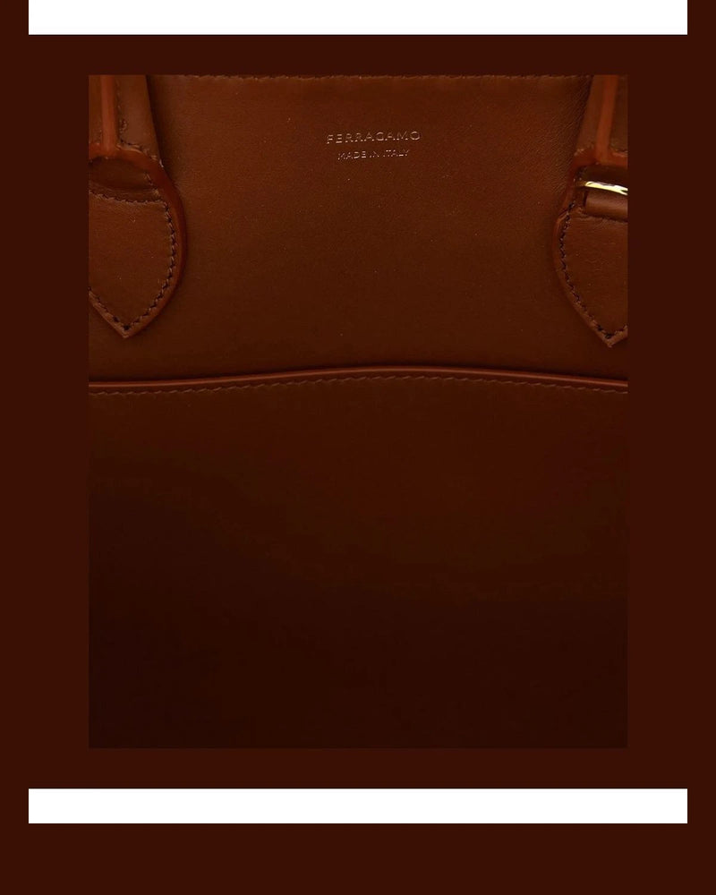 Ferragamo Satchel Bag in brown, Calfskin Leather — view 4
