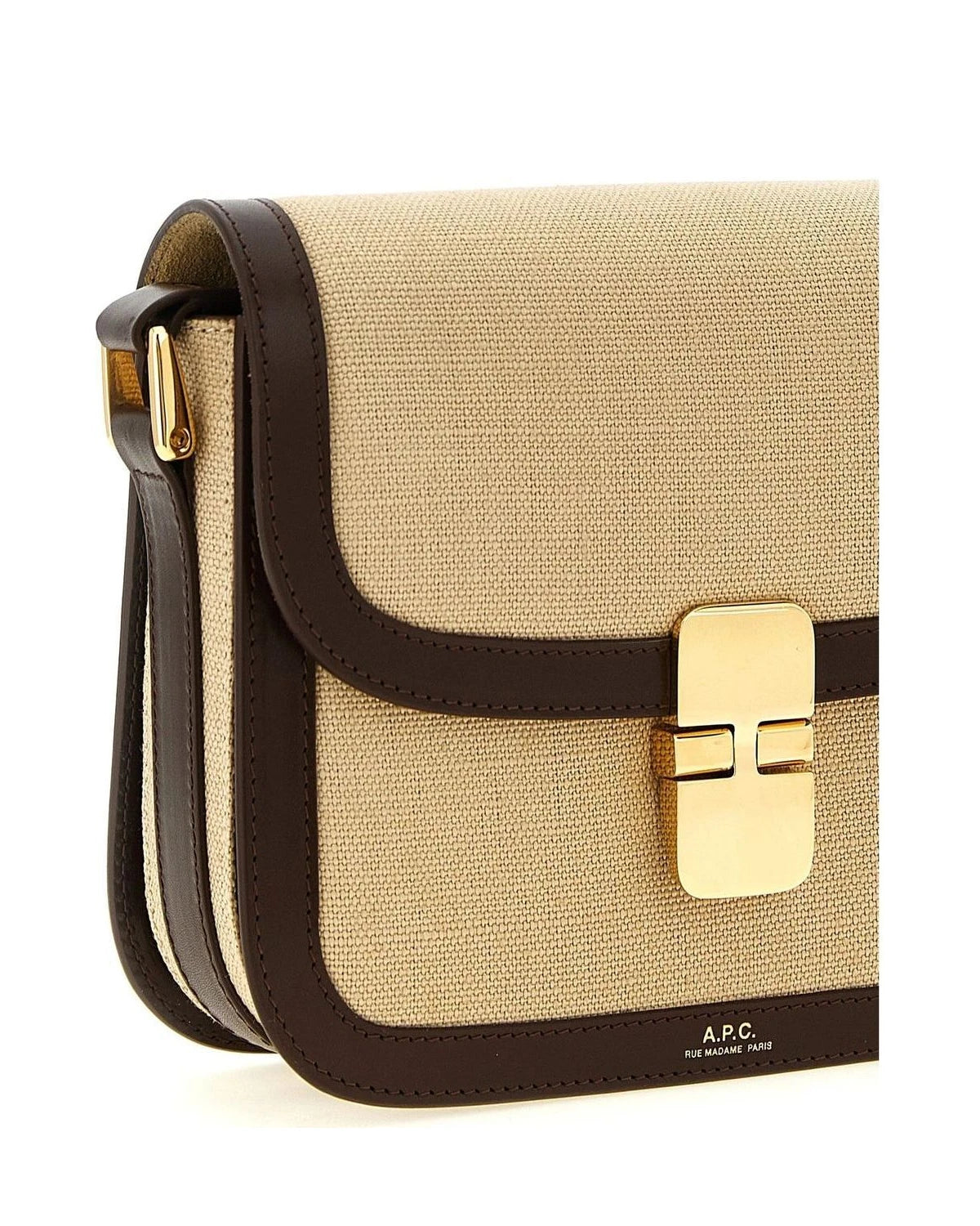 A.P.C. Cross Body Bag in beige, Cotton — view 3