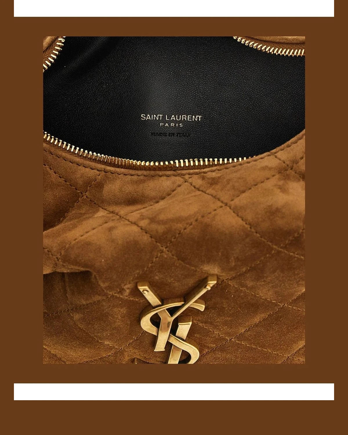 Saint Laurent Hobo Bag in brown, Calfskin Leather — view 4