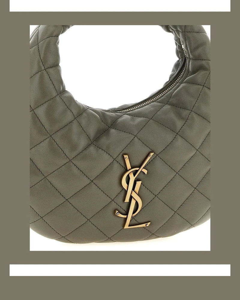 Saint Laurent Hobo Bag in gray, Lamb Leather — view 3
