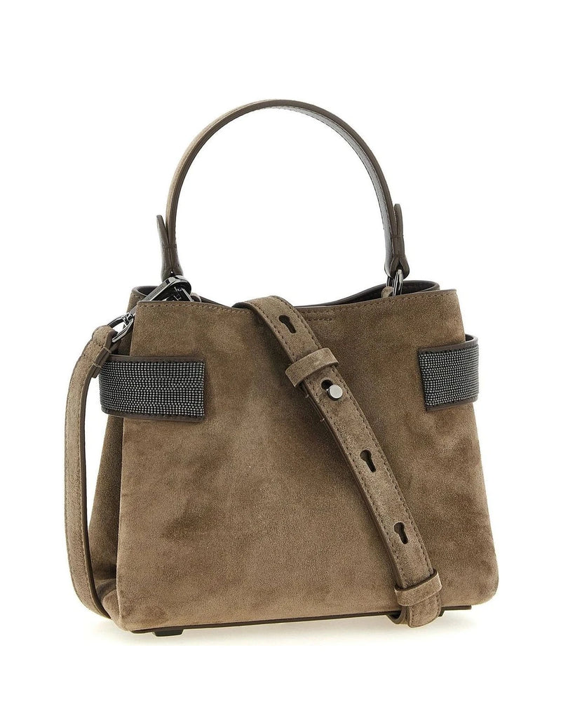 Brunello Cucinelli Satchel Bag in brown, Calfskin Leather — view 2