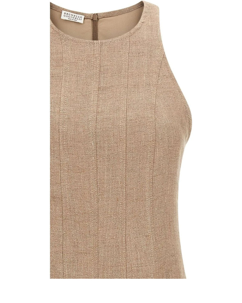 Beige Linen Long Dress 