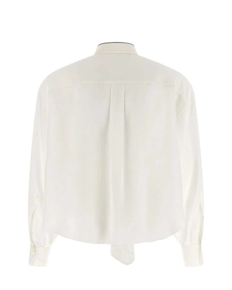 Brunello Cucinelli Blouse in white, Silk — view 2