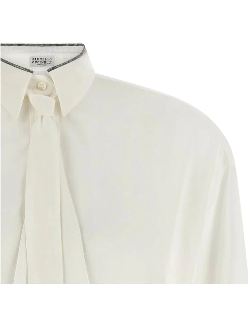 Brunello Cucinelli Blouse in white, Silk — view 3