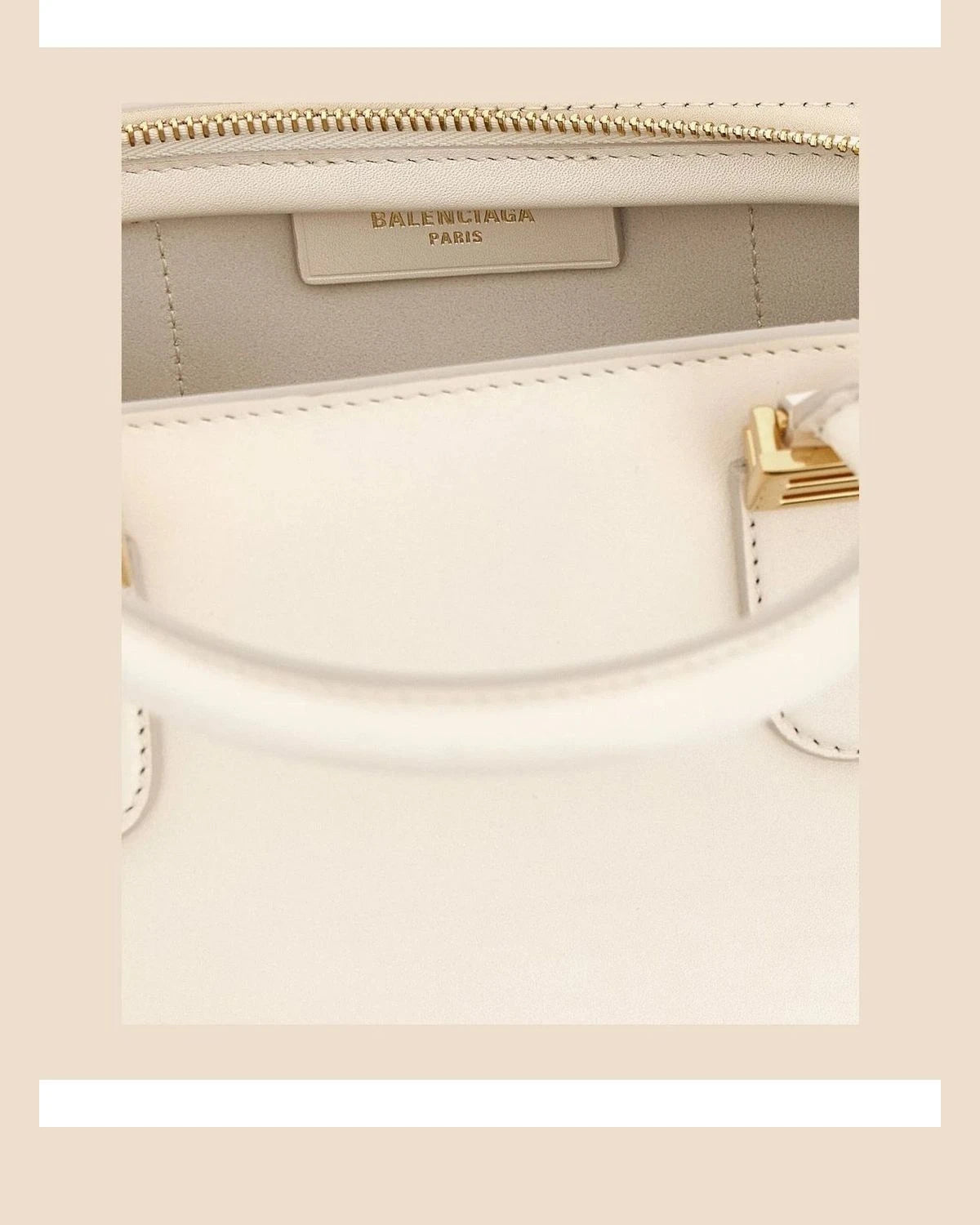 Balenciaga Baguette Handbag in white, Calfskin Leather — view 4