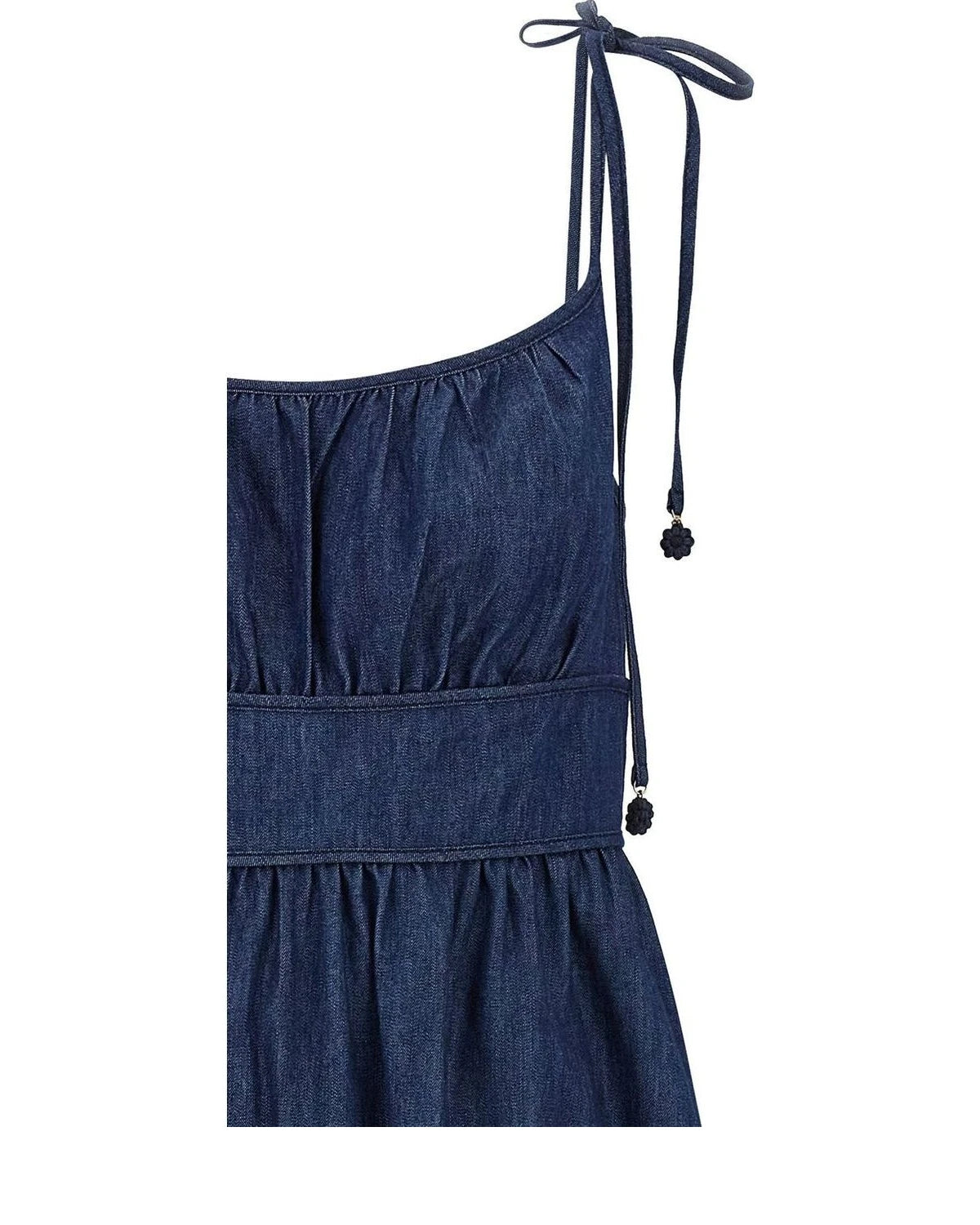 Blue Cotton Midi Dress 