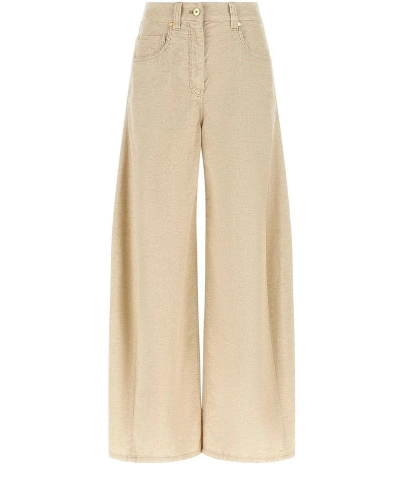Brunello Cucinelli Palazzo Pant in beige, Cotton