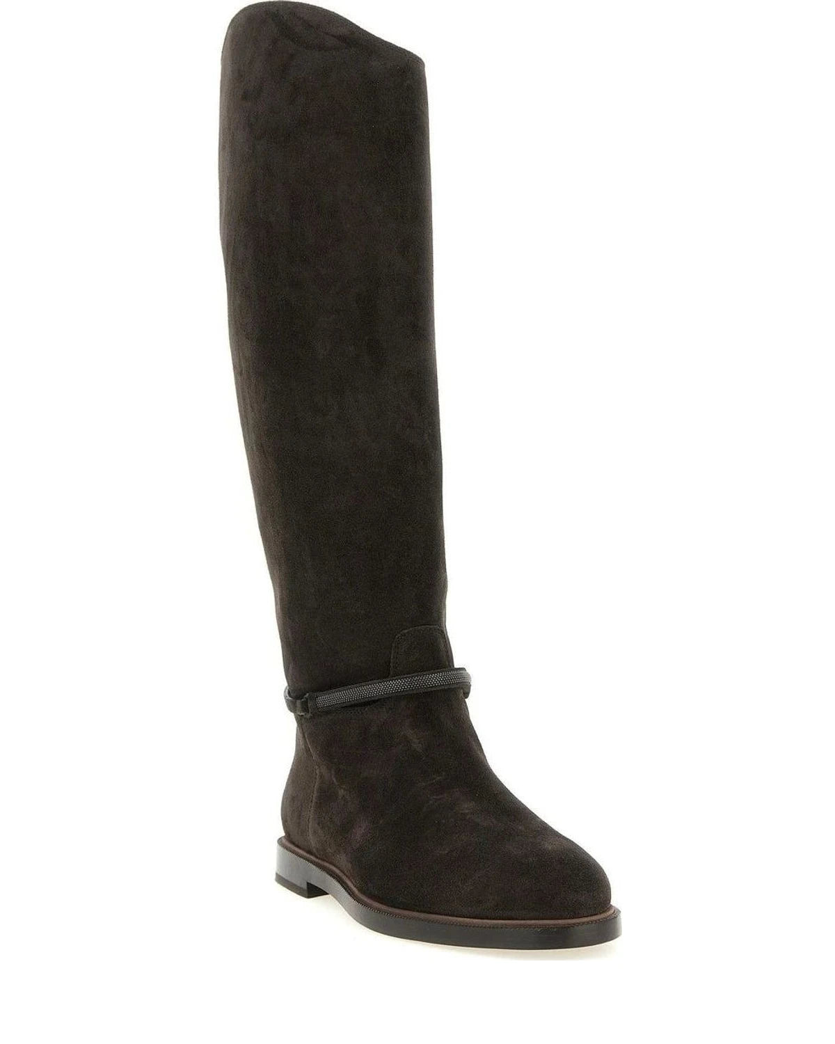 Brunello Cucinelli Knee High Boots in black, Calfskin Leather — view 2