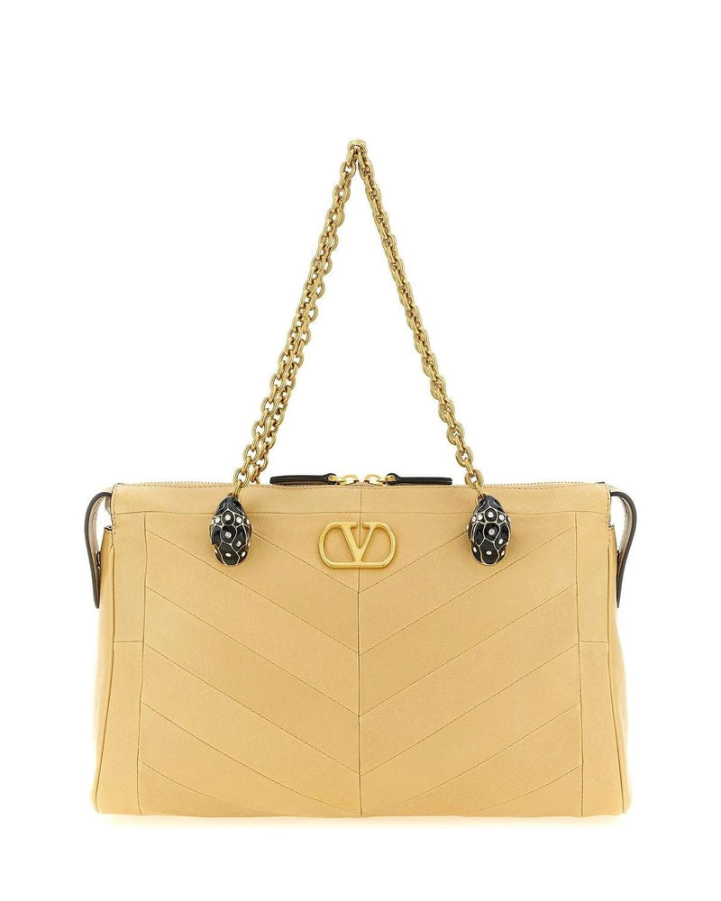 Valentino Garavani Shoulder Bag in beige, Lamb Leather