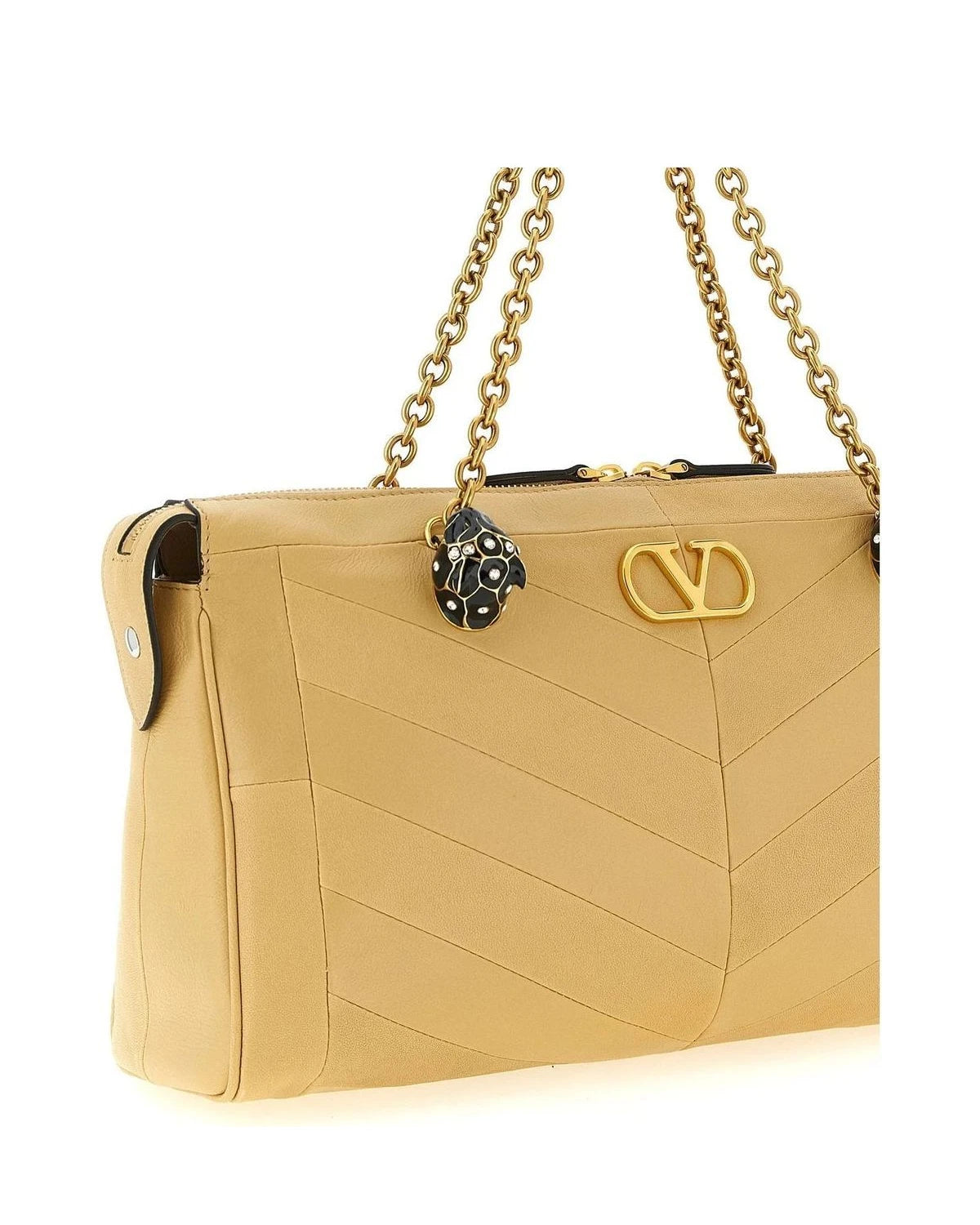 Valentino Garavani Shoulder Bag in beige, Lamb Leather — view 3