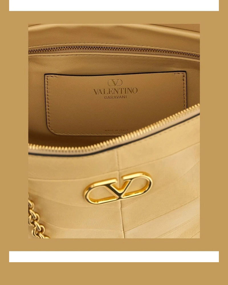 Valentino Garavani Shoulder Bag in beige, Lamb Leather — view 4
