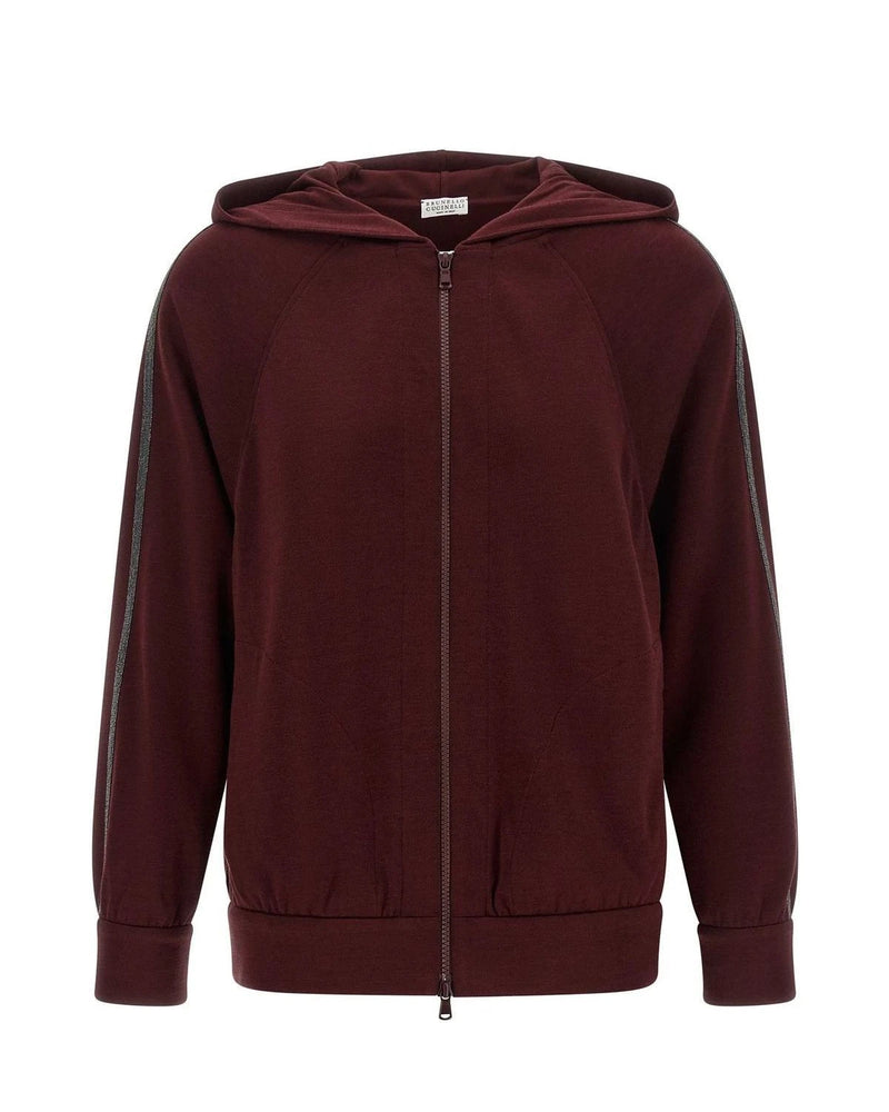 Brunello Cucinelli Hoodie in red, Cotton