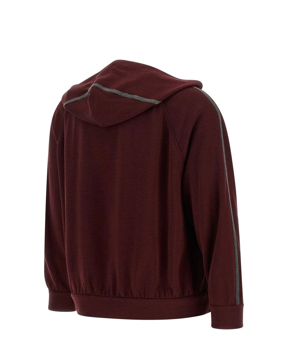 Brunello Cucinelli Hoodie in red, Cotton — view 3