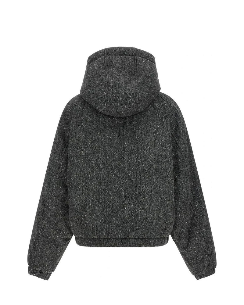 Brunello Cucinelli Bomber Jacket in gray, Virgin Wool — view 3