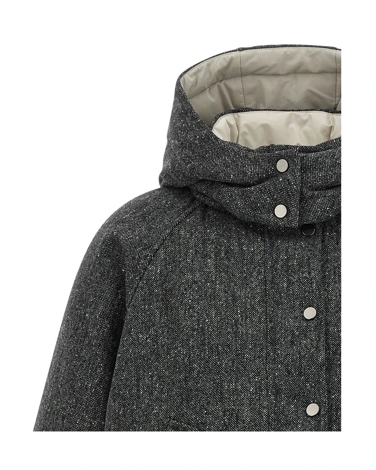 Brunello Cucinelli Bomber Jacket in gray, Virgin Wool — view 4