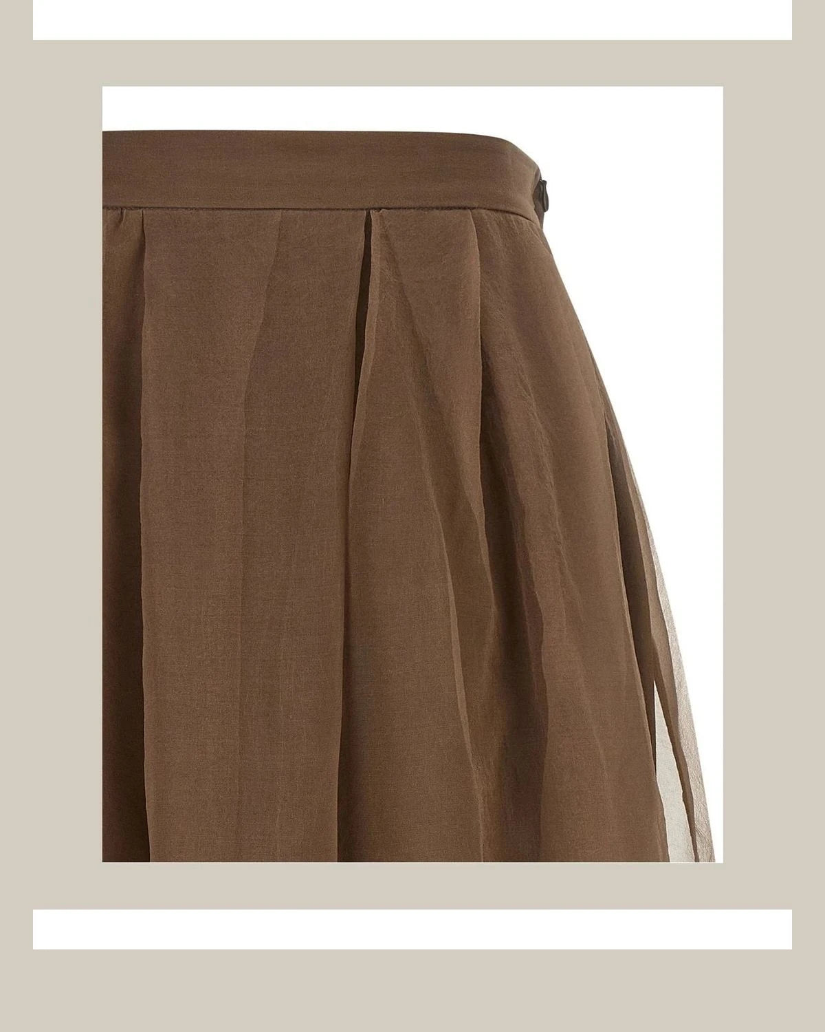 Brunello Cucinelli Skirt in brown, Silk — view 3