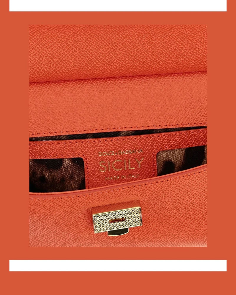 Dolce & Gabbana Satchel Bag in orange, Calfskin Leather — view 4