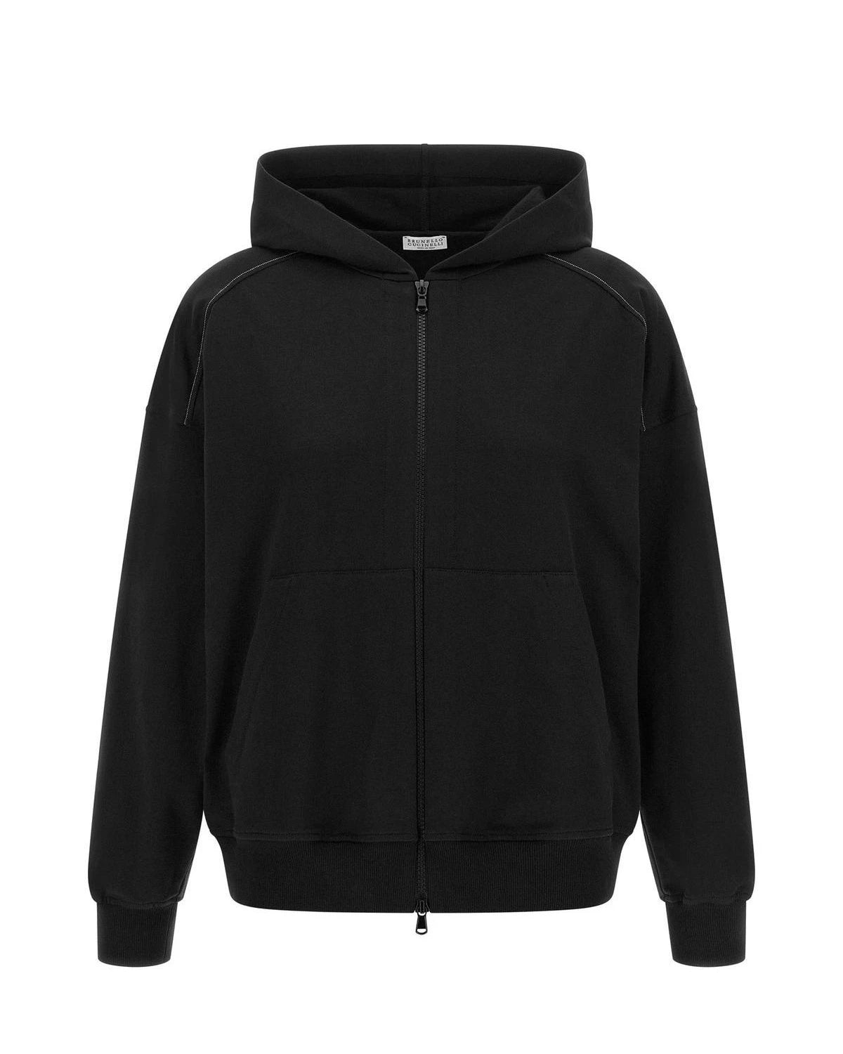 Brunello Cucinelli Hoodie in black, Cotton