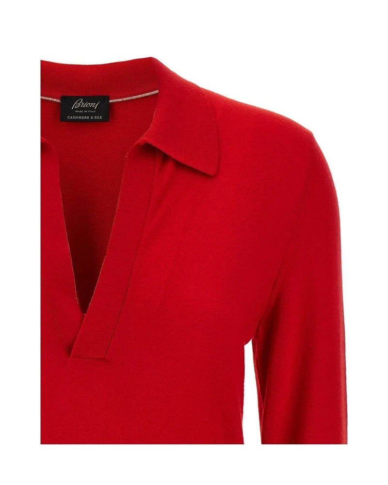 Brioni Polo in red, Cashmere — view 3