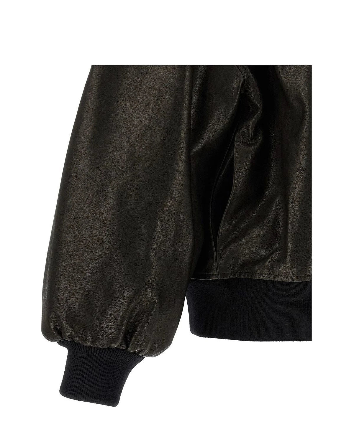 Khaite Bomber Jacket in black, Lamb Leather — view 4