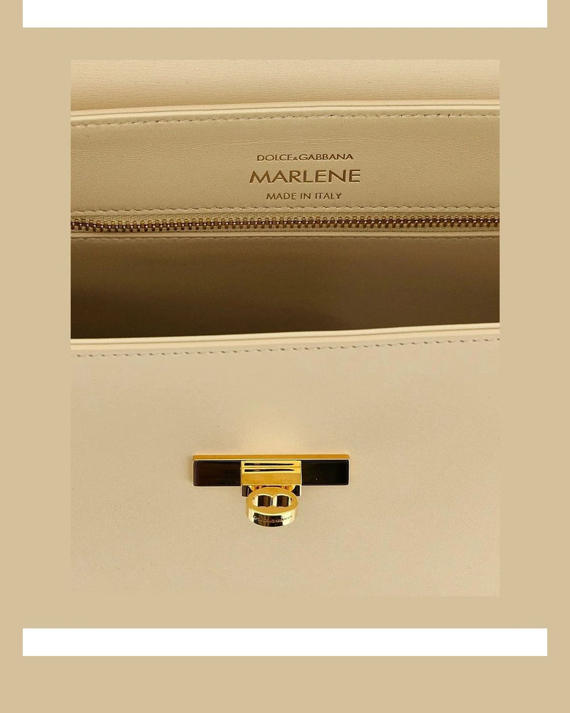 Dolce & Gabbana Satchel Bag in white, Lamb Leather — view 4