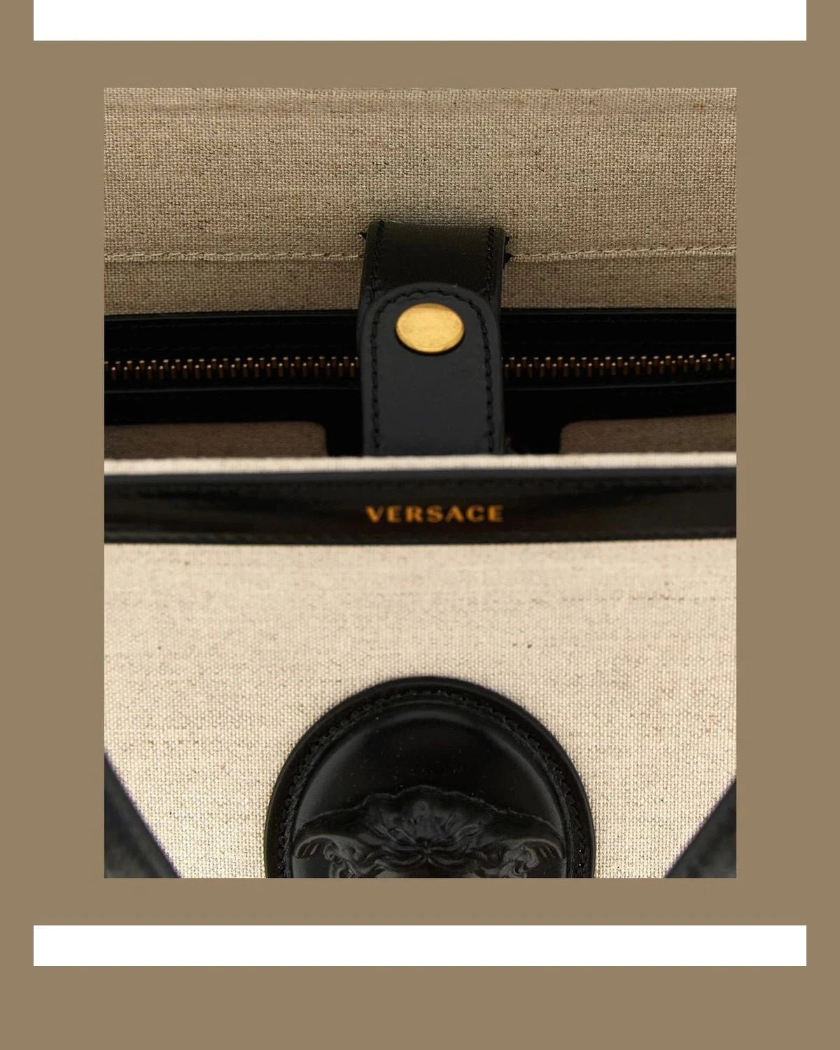 Versace Shoulder Bag in beige, Cotton — view 4