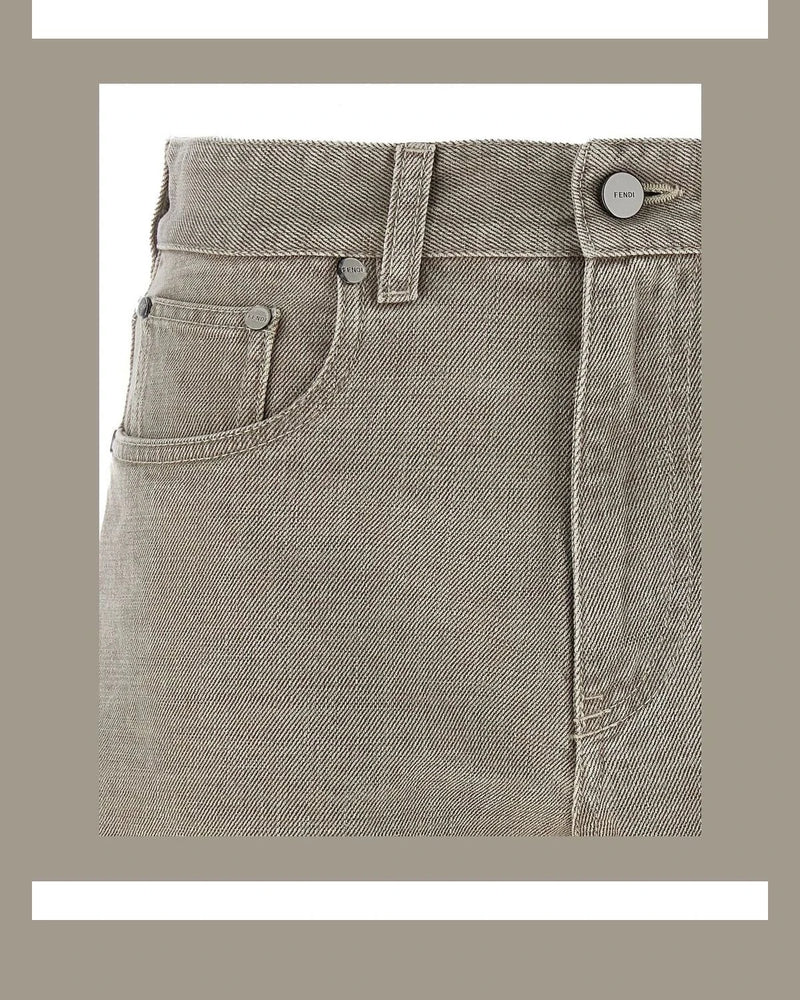 Fendi Denim Short in beige — view 3