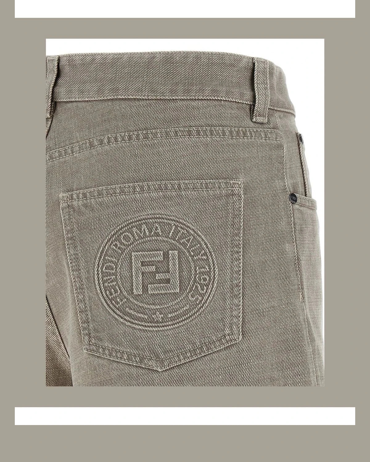 Fendi Denim Short in beige — view 4