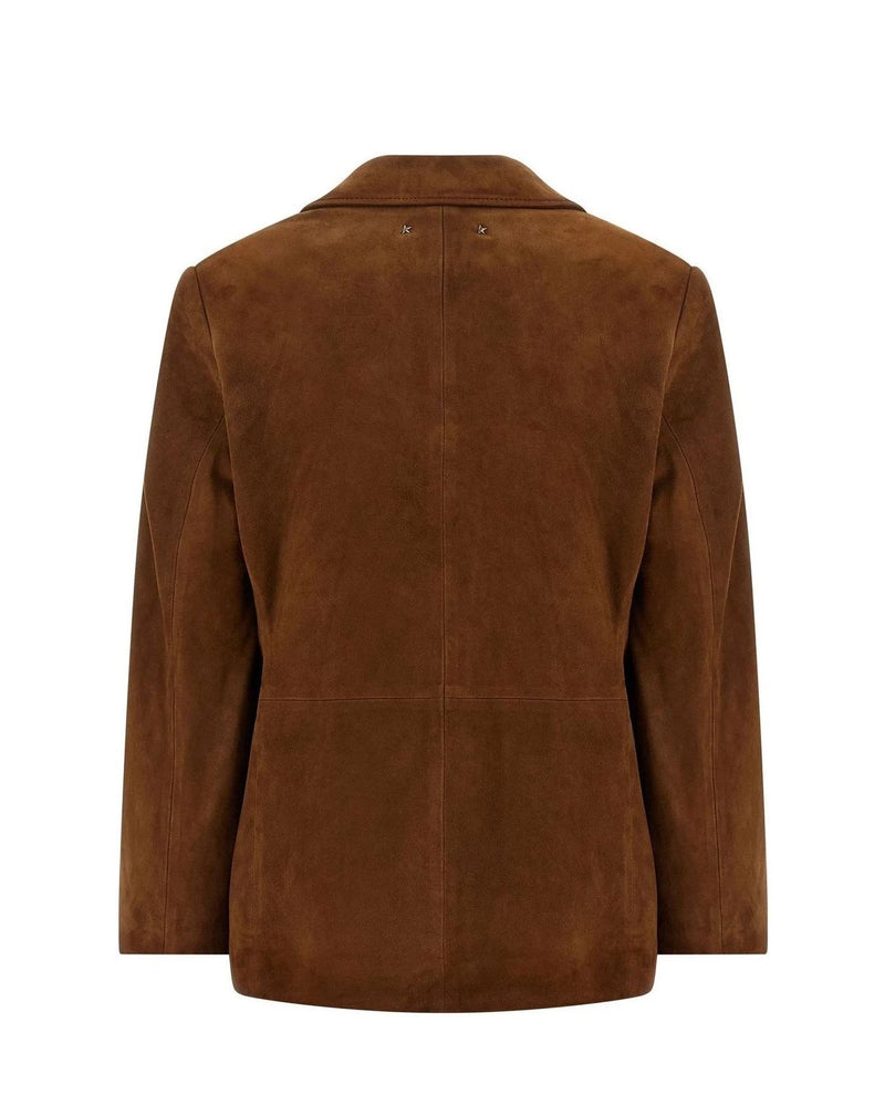Golden Goose Trucker Jacket in brown, Sheep Leather — view 2
