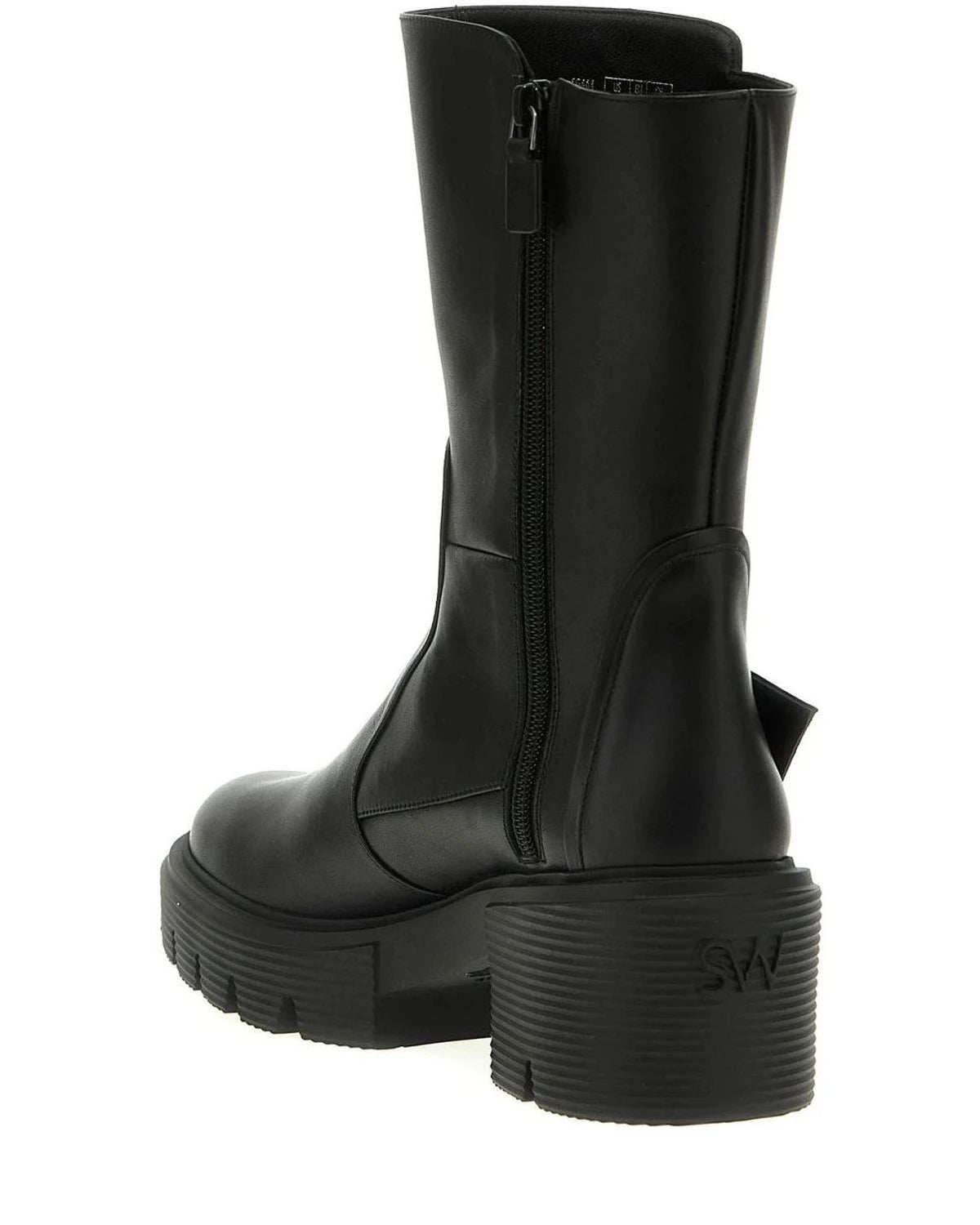 Stuart Weitzman Ankle Boots in black, Calfskin Leather — view 2