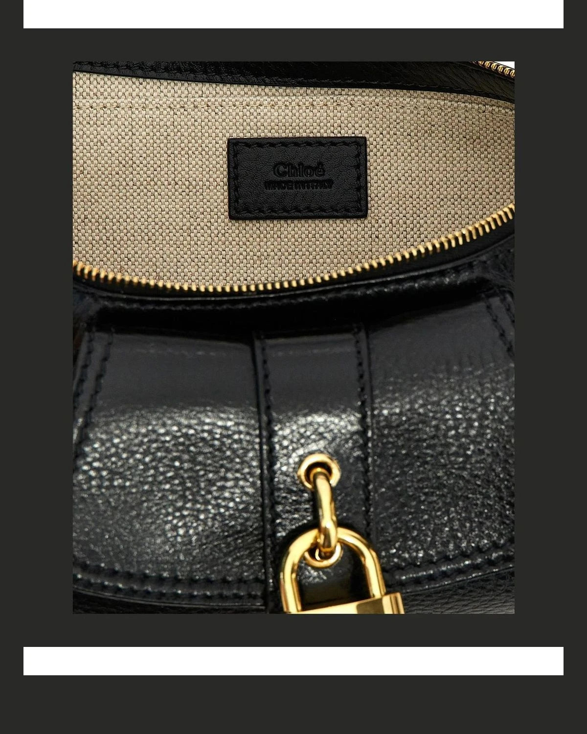 Chloé Shoulder Bag in black, Calfskin Leather — view 4
