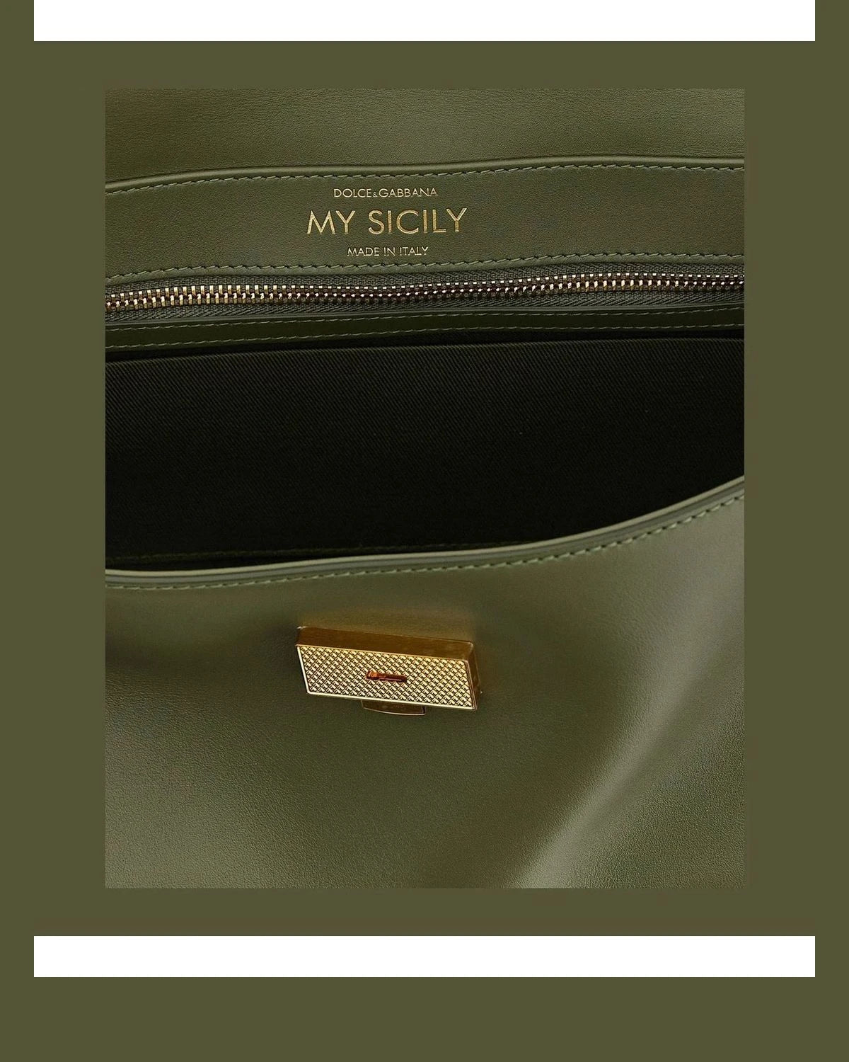 Dolce & Gabbana Satchel Bag in green, Calf Leather — view 4