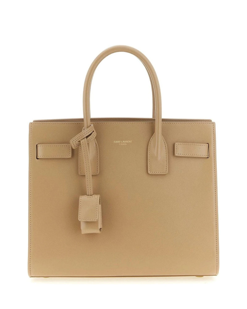 Saint Laurent Satchel Bag in beige, Calfskin Leather