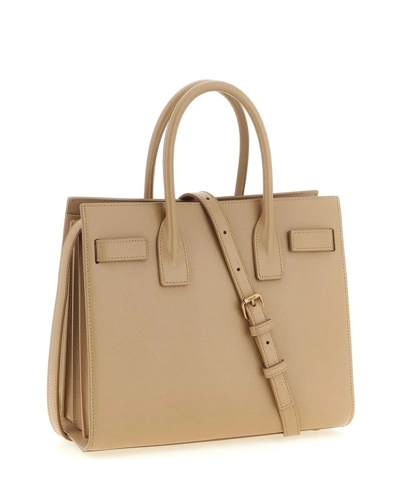 Saint Laurent Satchel Bag in beige, Calfskin Leather — view 2