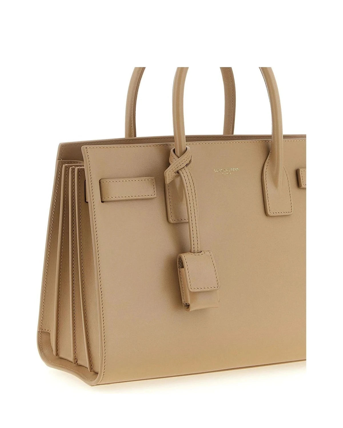 Saint Laurent Satchel Bag in beige, Calfskin Leather — view 3