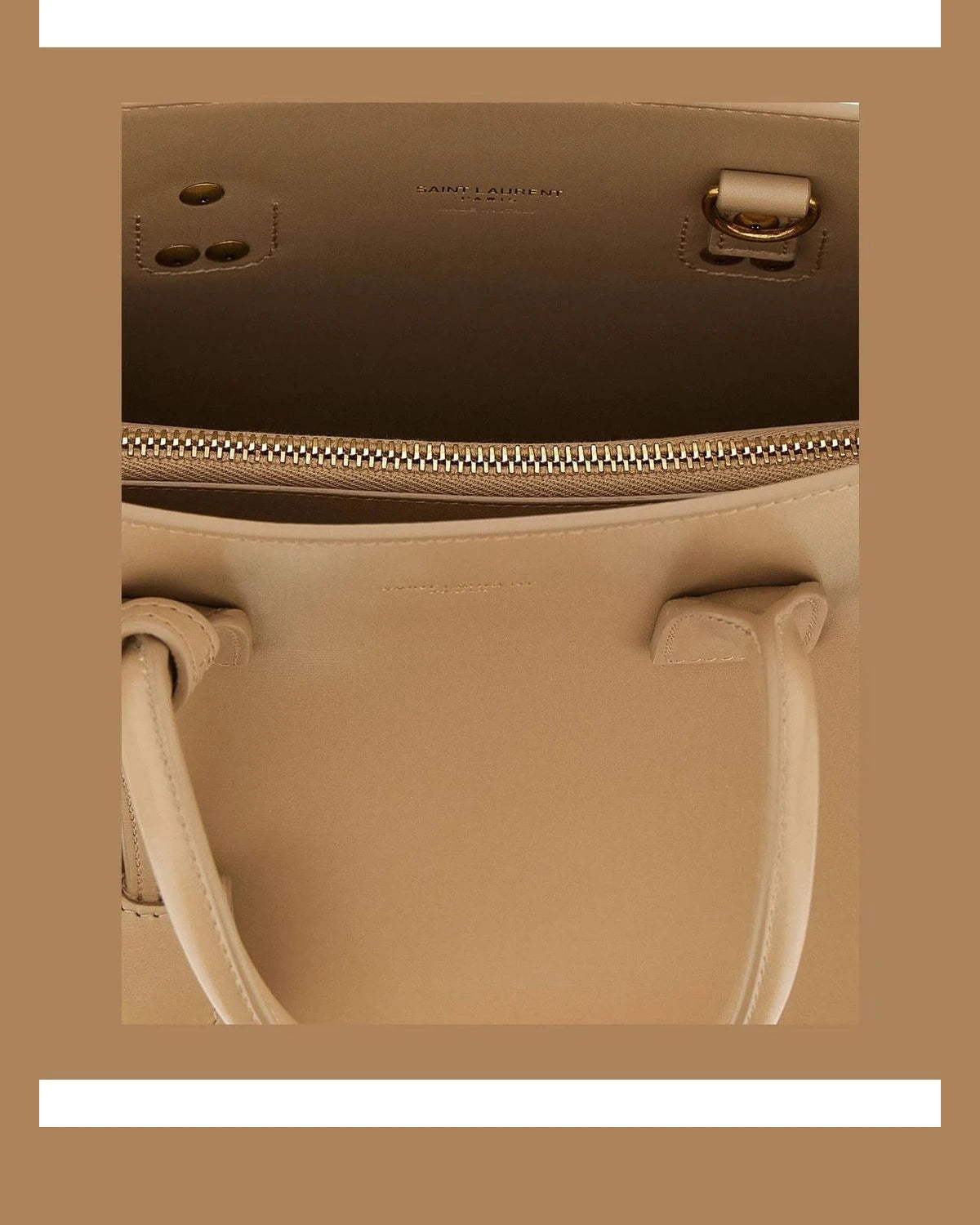 Saint Laurent Satchel Bag in beige, Calfskin Leather — view 4