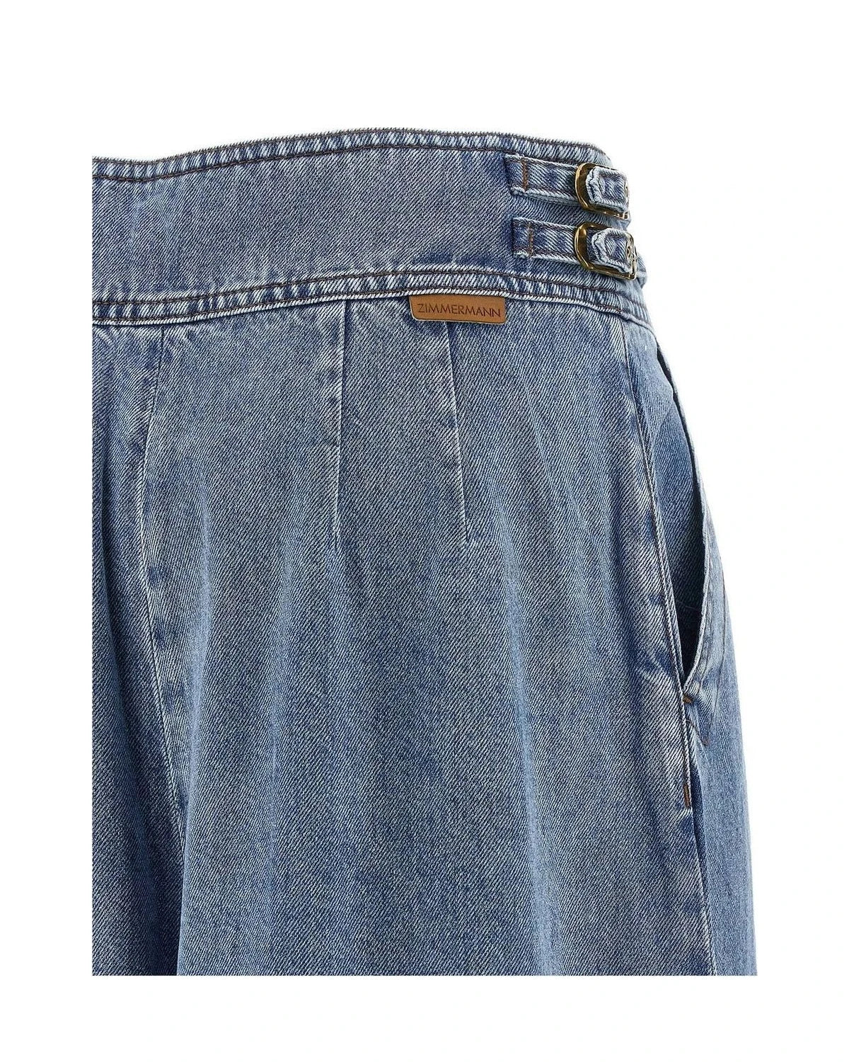 Zimmermann Denim Short in blue, Cotton — view 4