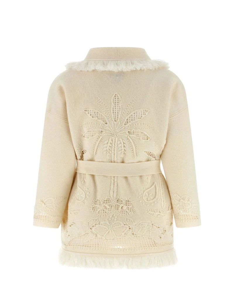 Alanui Cardigan in white, Virgin Wool — view 2