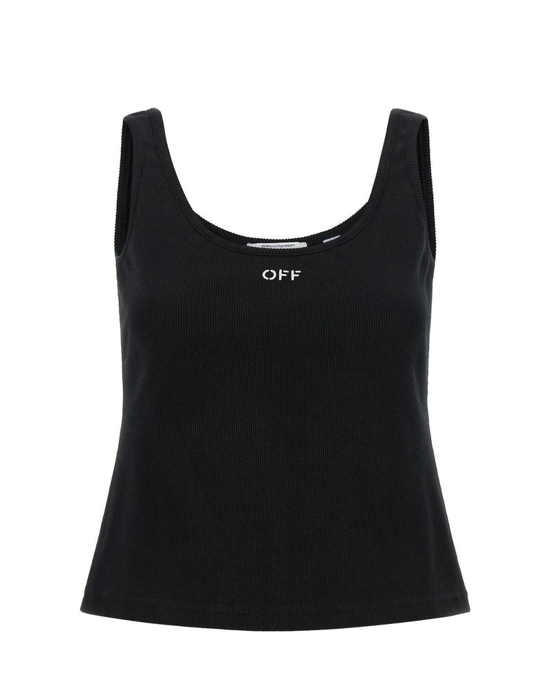 Off-White Tank Top in black, Cotton