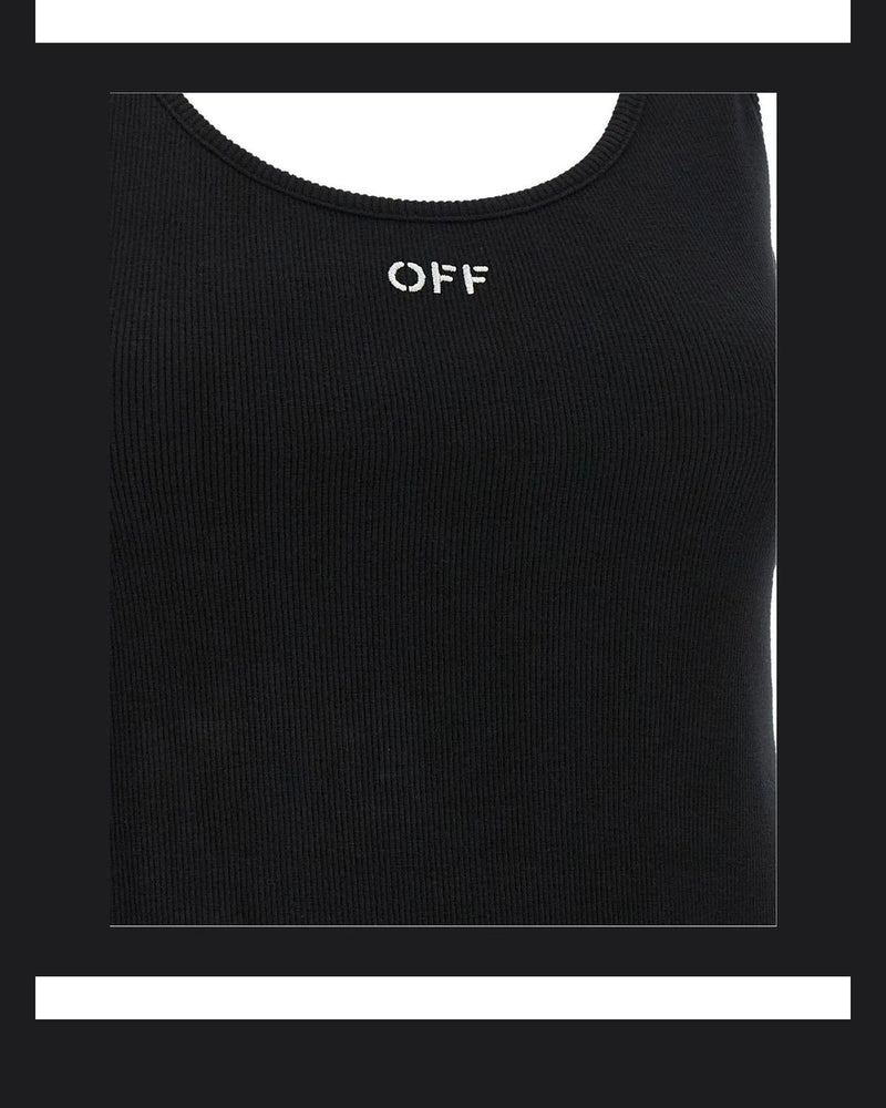 Off-White Tank Top in black, Cotton — view 4