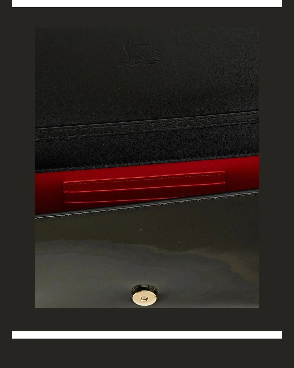 Christian Louboutin Envelope Clutche in black, Calfskin Leather — view 4