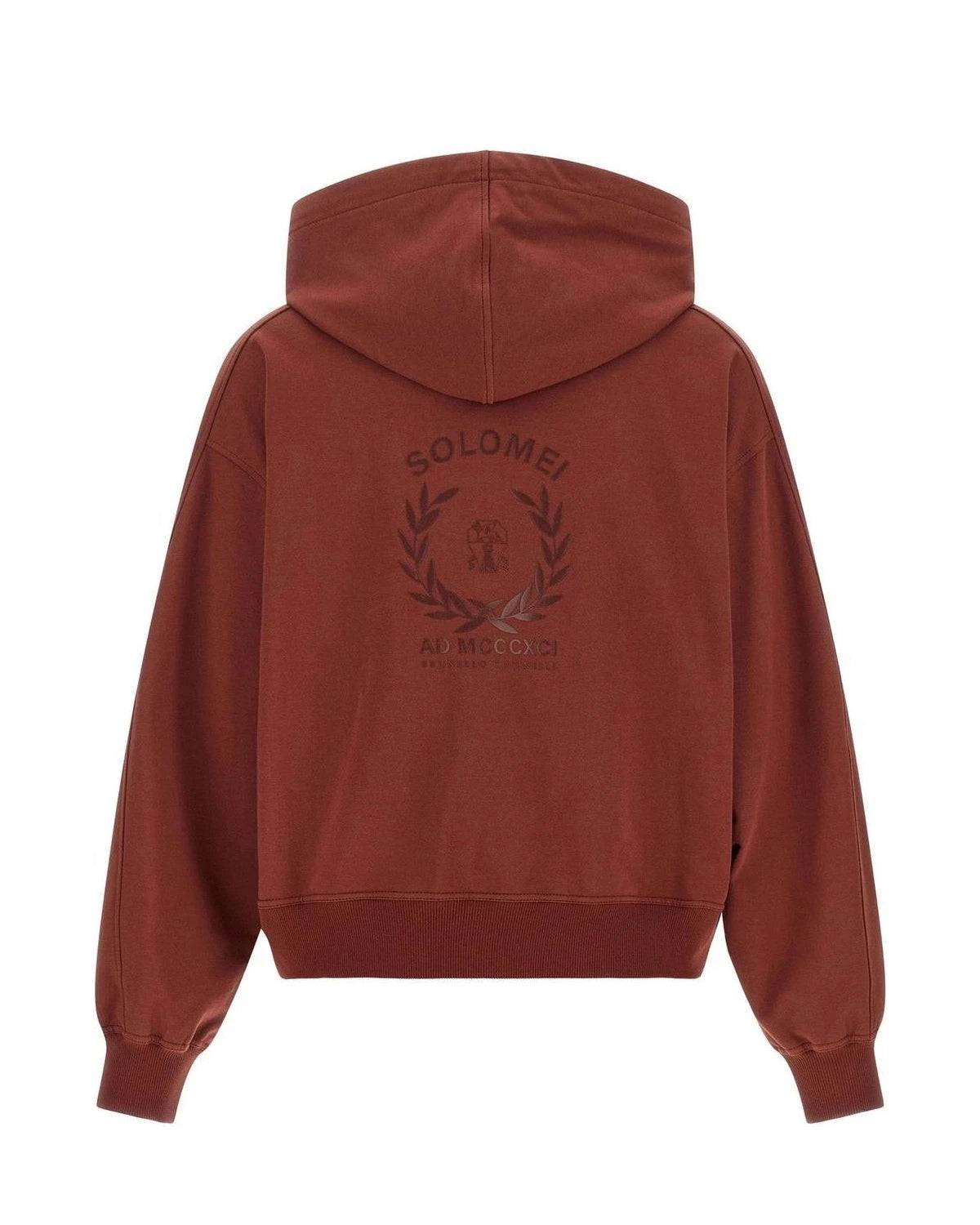 Brunello Cucinelli Hoodie in red, Cotton — view 2