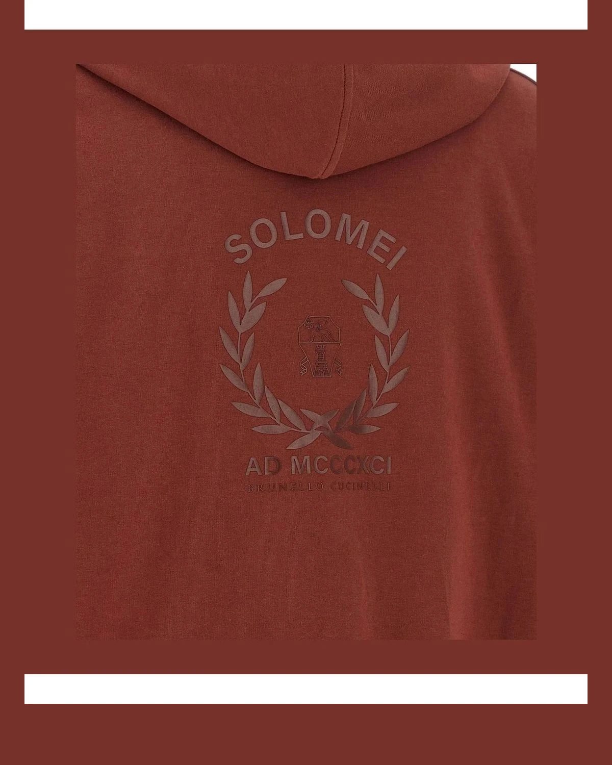 Brunello Cucinelli Hoodie in red, Cotton — view 4