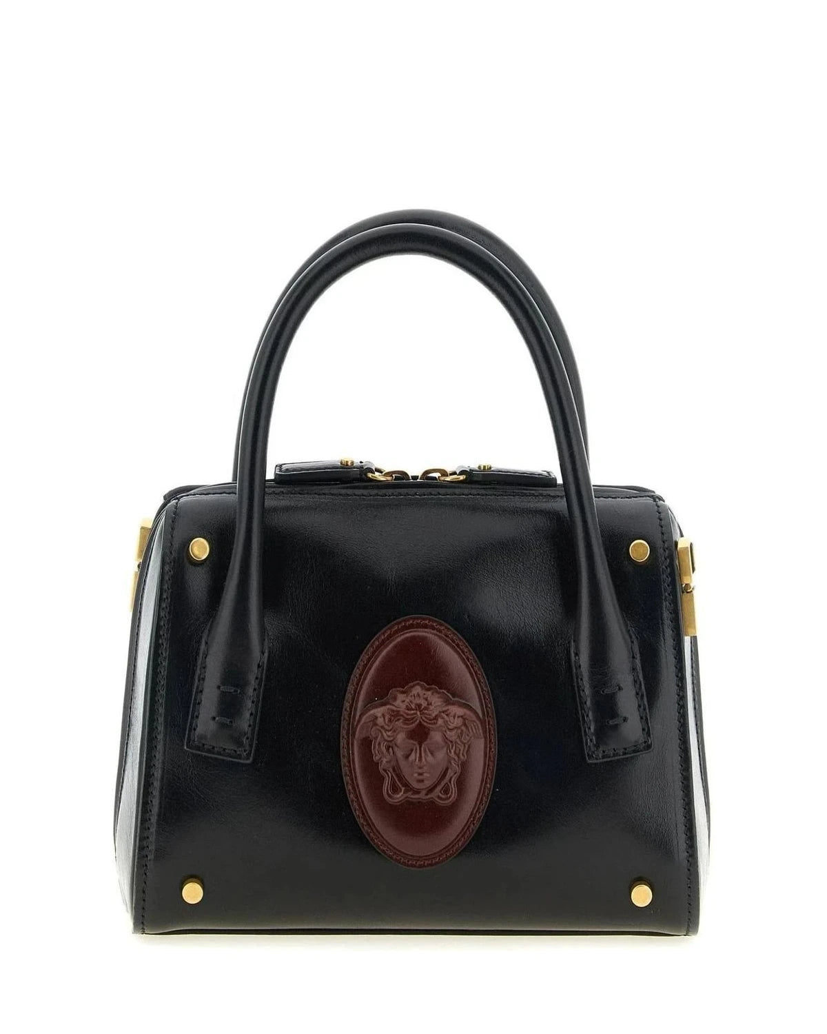 Versace Satchel Bag in black, Calfskin Leather