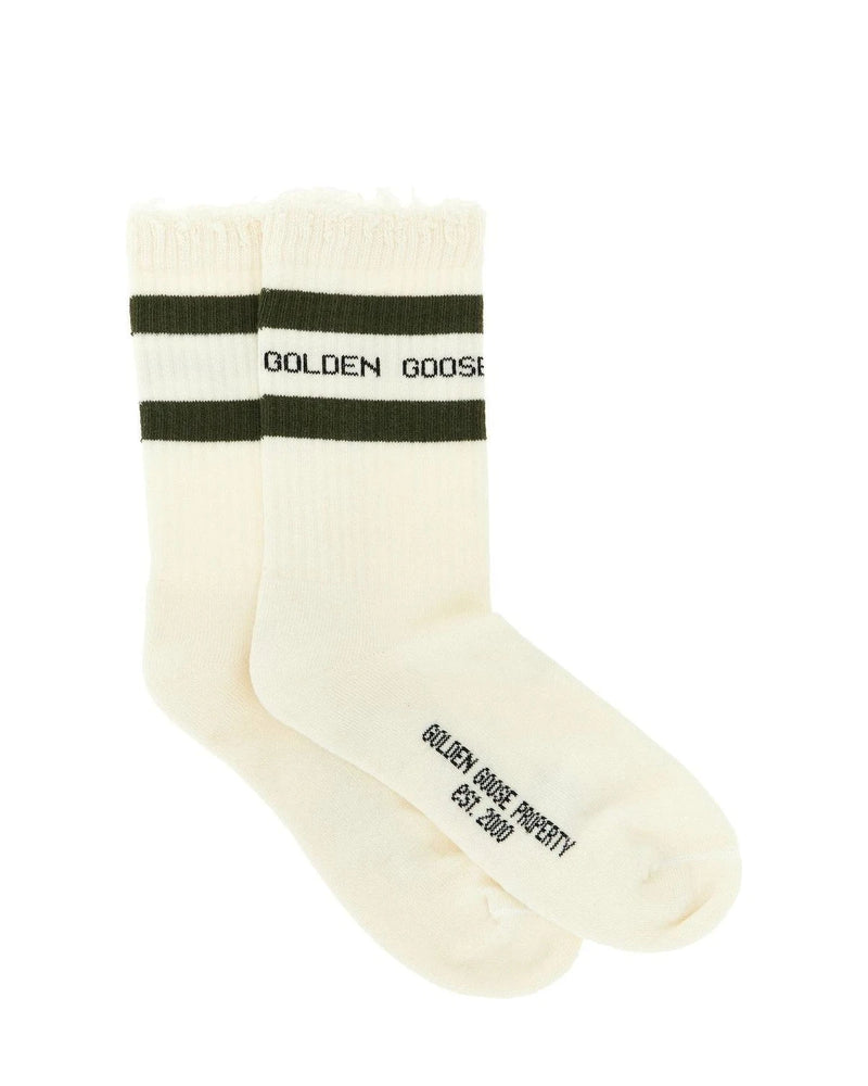 Golden Goose Crew Sock in beige, Cotton — view 2